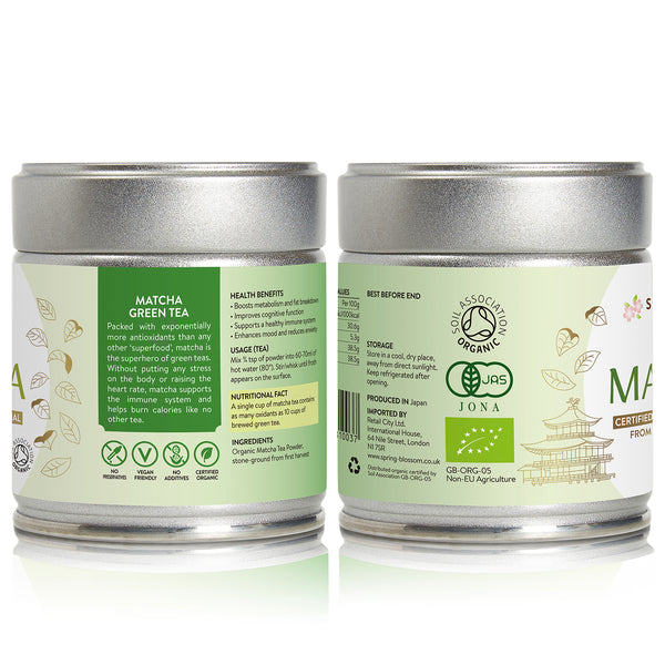 Organic Ceremonial Grade Japanese Matcha Tea, 40g Tin – Spring