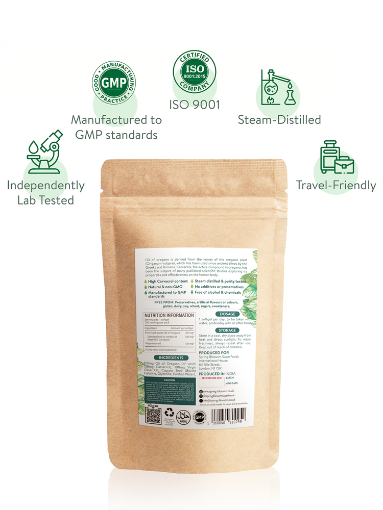 Wild Oil of Oregano Softgel Capsules (92% Carvacrol) x 200