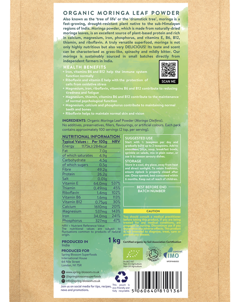 500g/1KG Organic Moringa Superleaf Powder