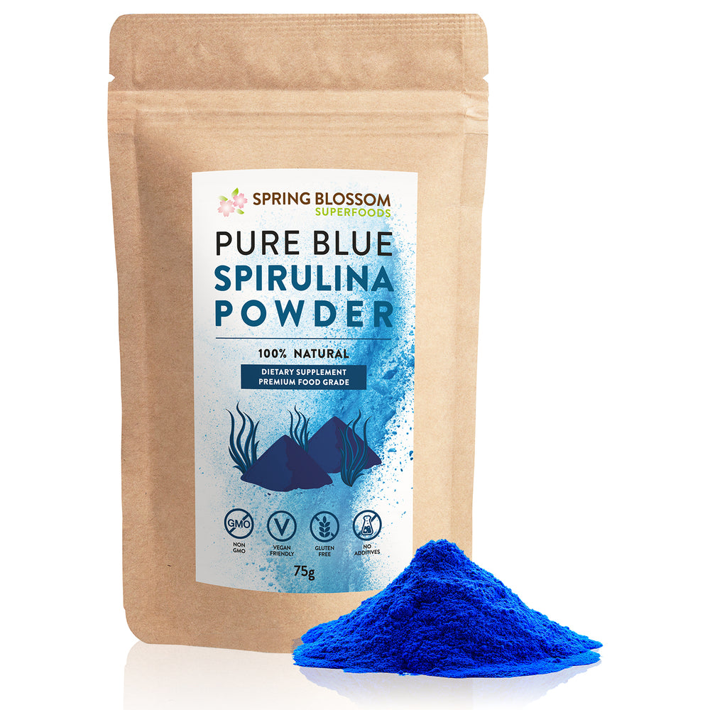 75g Pure Blue Spirulina Powder (Phycocyanin) - Spring Blossom Superfoods