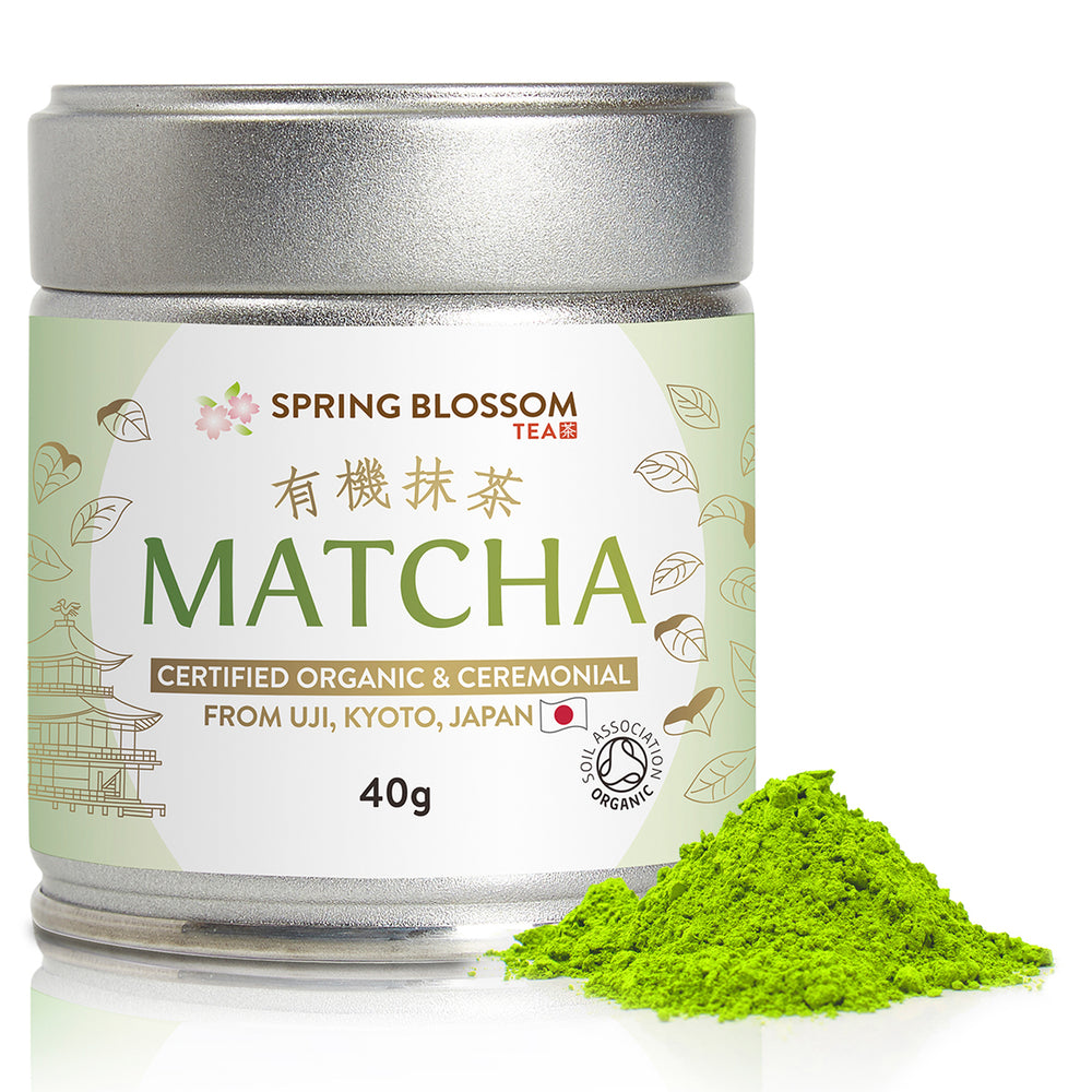 Organic Ceremonial Grade Japanese Matcha Tea, 40g Tin – Spring Blossom  Superfoods