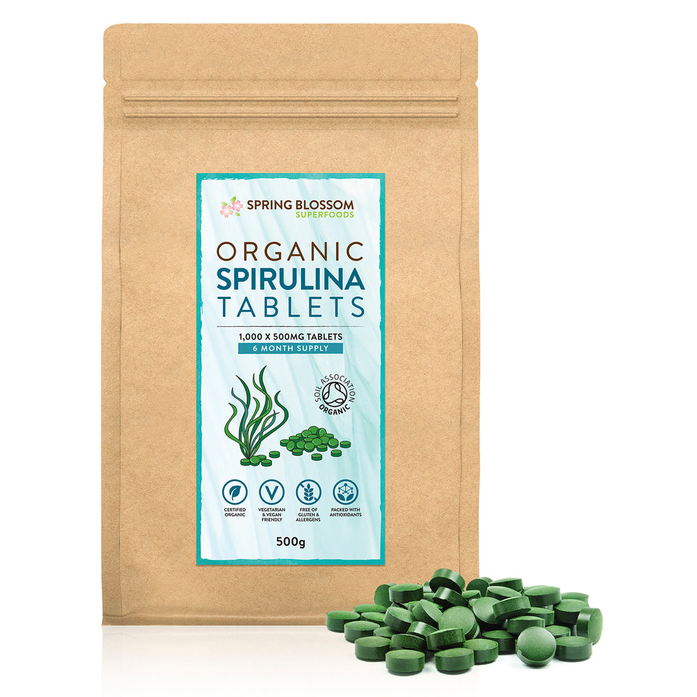 500g Organic Spirulina Tablets - 1,000 x 500mg (6 months) - Spring Blossom Superfoods