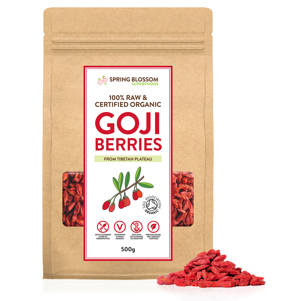 500g Tibetan Organic Goji Berries - Tibetan Plateau Sun-Dried - Spring Blossom Superfoods